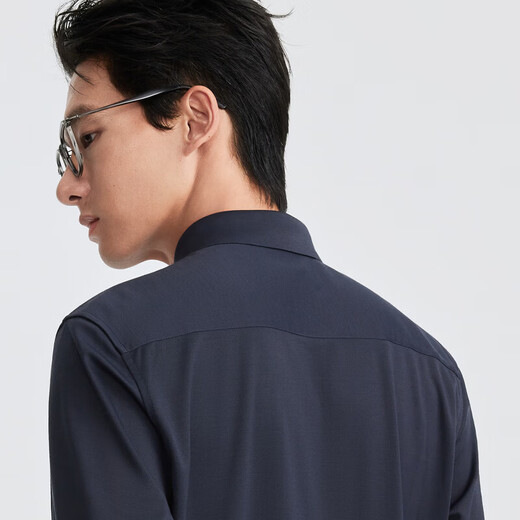 Jiumuwang shirt men's 26 spring new quality wool series tops, the same style as the mall, slim version + dark night black + FS1610122 43 (180/104B)