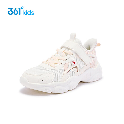 361 Shopping mall same style children's shoes girls casual shoes 2026 spring new children's light sports shoes feather white/peach juice pink 33