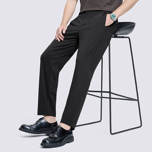 Dances with Wolves Containing Mulberry Silk Casual Pants Men's 2026 Spring and Summer New Stretch Breathable Men's Commuting Slim Nine-Point Pants Men