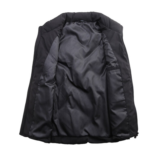 LiLang Shopping Mall Same Style Men's Lightweight Down Vest Autumn and Winter Warm Stand Collar Jacket Men's Vest Vest Sleeveless Down Black 099 M 170