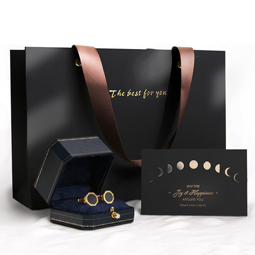 GIEVES CHARLESE birthday gift sunflower cufflinks for men, simple, fashionable, light luxury, customized high-end French shirt cuff nails, new style, golden sunflower cufflinks-gift box