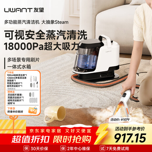 UWANT Große abstrakte Dampfreinigungsmaschine, Sofa-Teppich-Stoff-Reinigungsmaschine, Absaugung, integrierter Milbenentferner, multifunktionale Reinigungsmaschine, keine Notwendigkeit, Vorhänge zu entfernen, Sofa-Matratze, Teppich-Reinigungsmaschine, große abstrakte Dampf