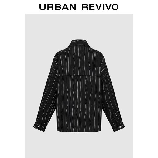 UR2026 Spring New Children's Clothing Boys' Designed Cotton Super Loose Cardigan Shirt UBU260001 Black Print 120