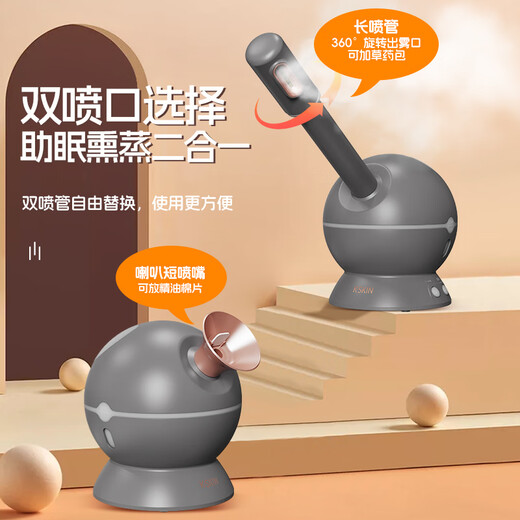 Golden Rice Facial Steamer Beauty Instrument Nano Steam Sprayer Hydrating Instrument Facial Home Can Place Traditional Chinese Medicine Hot and Cold Dual Spray Humidifier KD23312 Long and Short Tube Replaceable Facial Steamer KD23312