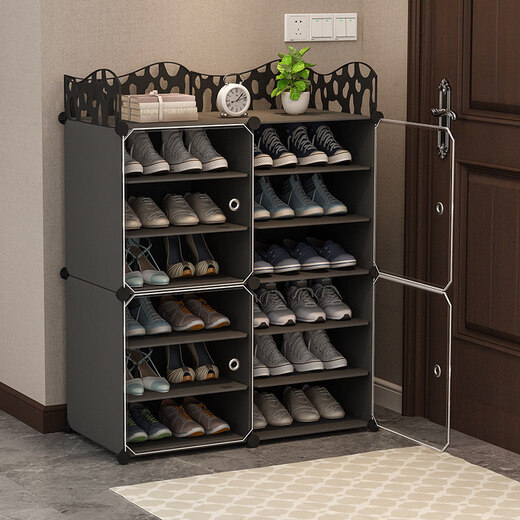 Qiyuemang simple shoe rack for home entrance large-capacity shoe box transparent dust-proof indoor shoe cabinet storage artifact to save space Freeze price while stocks last 2 rows 9 floors