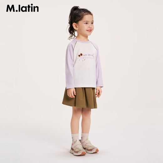 M.Latin Shopping mall same style M.Latin children's waist skirt 26 spring new style for girls contrasting color small bag breathable skirt khaki 120