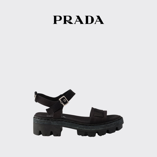 PRADA/Prada gift women's canvas sandals shoes black 36.5