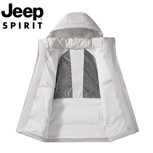 JEEP SPIRIT Jeep International Brand Winter Outdoor Windproof and Waterproof Short Down Jacket Men's Thickened Warm Hooded Jacket Men Black M (Recommended 100Jin Jin equals 0.5kg -120Jin Jin equals 0.5kg)