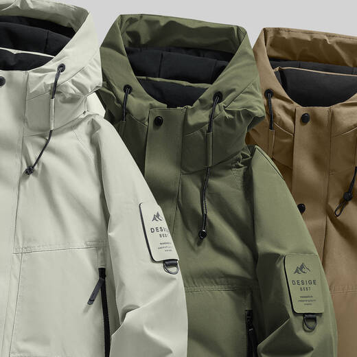 MiiOW Charge Down Jacket Autumn and Winter Outdoor Men's Casual Hooded Thick Warm Down Windproof Jacket Light Gray M Suitable for 90-120 Jin Jin equals 0.5 kg