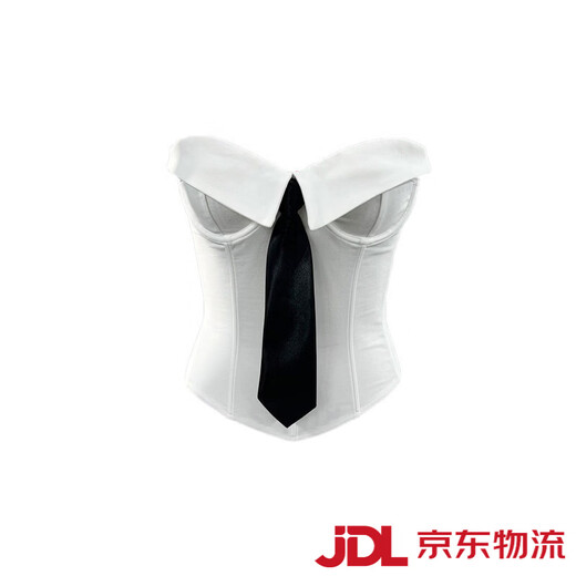 Ao Yan Lai American hot girl style tie chest tight vest women's slimming fishbone top white S