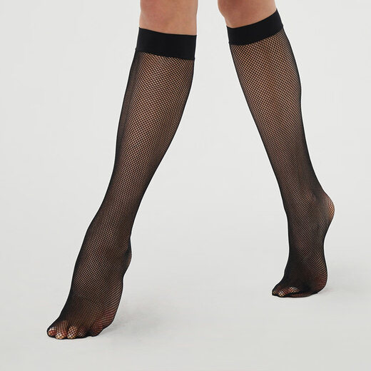Wo wo niao Wolford/Wolford Twenties hollow fishnet calf socks 7005_black S