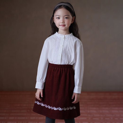 哈齿（hacikis）哈齿童装春秋儿童法式文艺花边衬衫女童白衬衫亲肤全棉上衣中大童