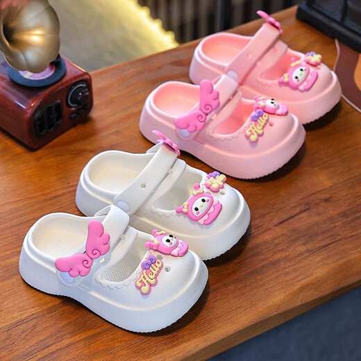 Time Season Children's Shoes Girls Children's Mary Jane Crocs Women's Cute Sweet Princess Shoes Children's Sandals Children's Slippers Women White 35-36 Sizes