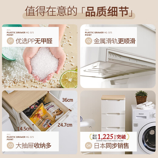 IRIS sandwich storage cabinet bedside drawer storage cabinet children's toys clothing storage cabinet bathroom bucket cabinet wire single buckle hand model four layers no installation required