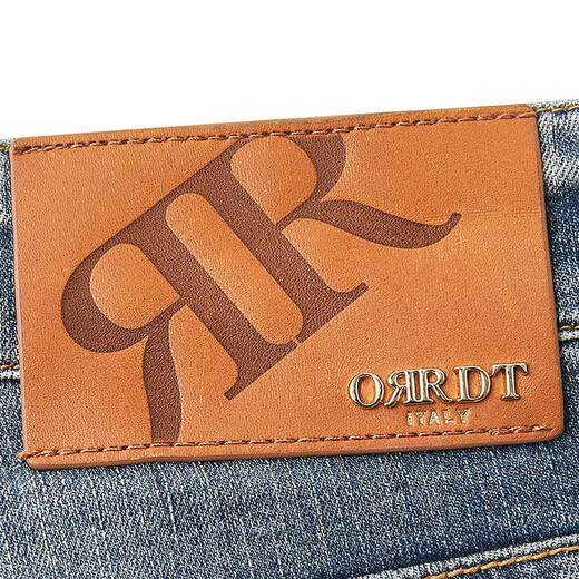 ORRDT Aulindenton luxury men's jeans 26 spring personalized printed micro-elastic casual trousers denim blue 29