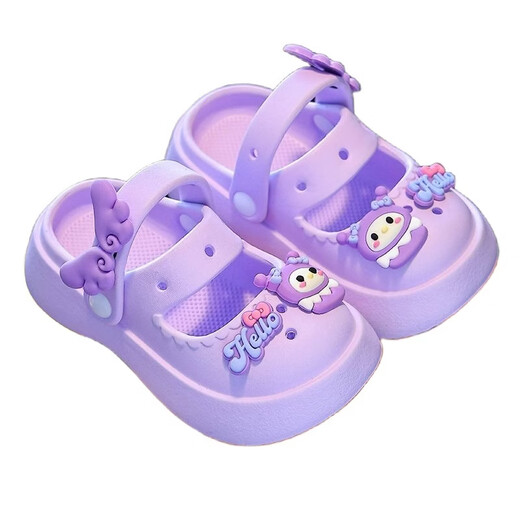 Time Season Children's Shoes Girls Children's Mary Jane Crocs Women's Cute Sweet Princess Shoes Children's Sandals Children's Slippers Women White 35-36 Sizes