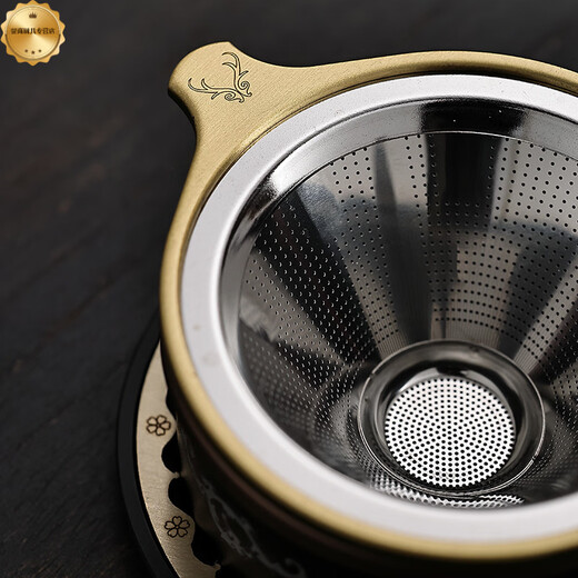 Jun Min's newly upgraded Damascus steel tea drain Kung Fu tea set filter Newly upgraded Seiko shield copper tea drain + fair cup DL