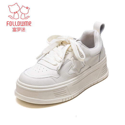 Fuluomi girls sneakers 26 spring new thick-soled versatile casual shoes for junior high school students lightweight breathable white shoes white 39