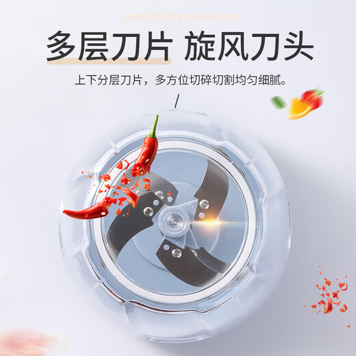 Yangchen Home Garlic Puller Kitchen Multifunctional Vegetable Cutter Food Supplementary Meat Grinder Crushed Pepper Puree Manual Garlic Press Garlic Puller-500ML Random Color 1