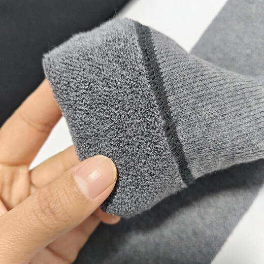 Shijanu's new terry kneepads thickened warm old cold leg joint socks for middle-aged and elderly men and women black M length about 52c