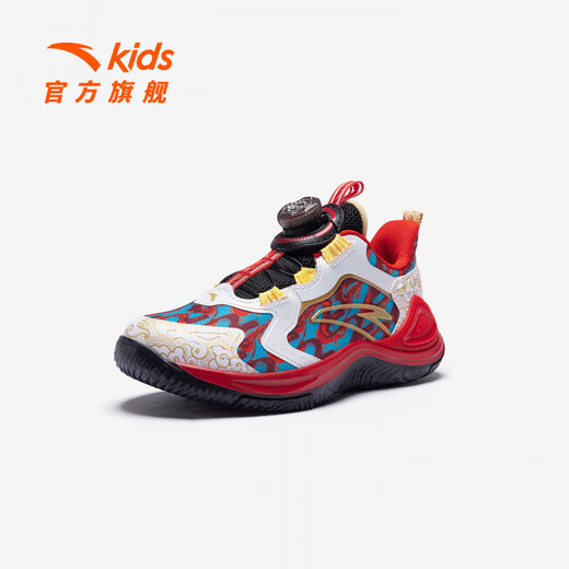 ANTA Children's Shoes Children's Basketball Shoes Boys' Sports Shoes 2026 Spring New Red Year of the Horse Sports Shoes Running Shoes Black/Classic Red-1 28 Size