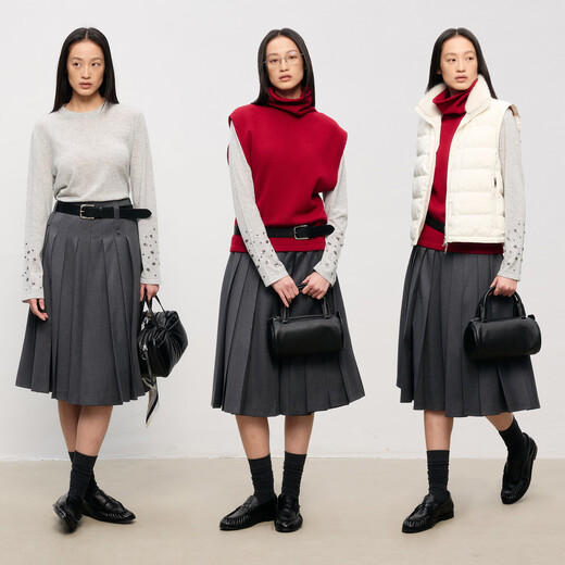 MARIUS | Cheese Sweater Acetate Cashmere Blended Advanced Four Seasons Beaded Knit Pullover Long Sleeve T-Shirt Thunderstorm Gray S