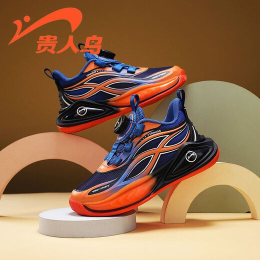 Guirenniao children's boys' sports shoes 2026 spring new double mesh breathable running shoes non-slip lightweight shoes wear-resistant running shoes 2605A royal blue orange (double mesh) four seasons double mesh 29 (inner length 18.2/foot length 17.2)
