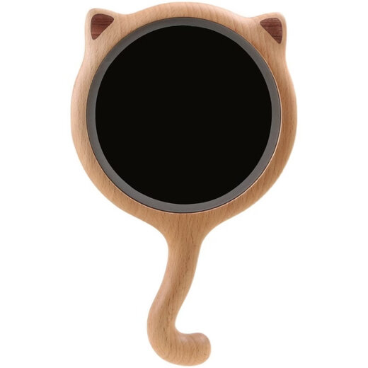 Anniversary gift, high-end original design solid wood makeup mirror, LED makeup table decoration for girlfriend, cute and creative Miss Meow makeup mirror, beech wood glossy model