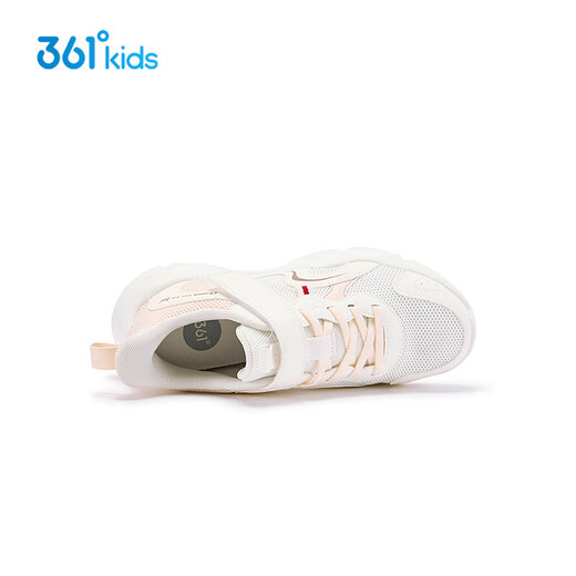 361 Shopping mall same style children's shoes girls casual shoes 2026 spring new children's light sports shoes feather white/peach juice pink 33