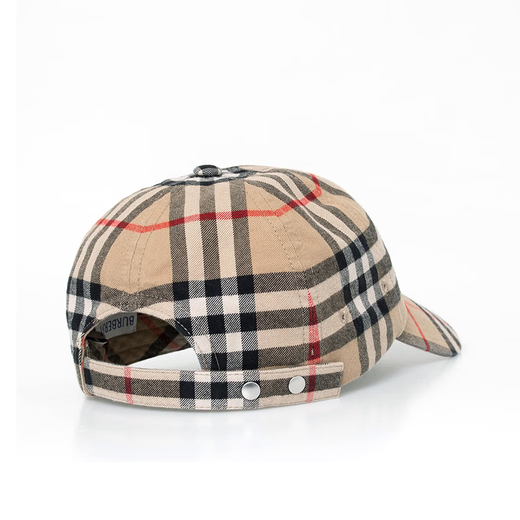 BURBERRY Burberry men's brown color-blocked cotton plaid print snap baseball cap 80756411 L