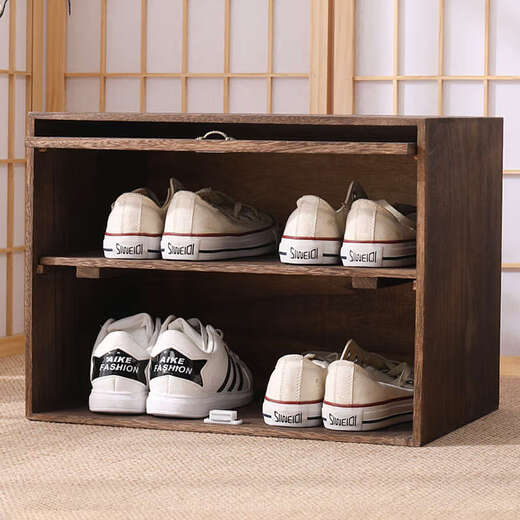 Yusenyi solid wood dust-proof transparent storage rack shoe box sneaker storage box shoe rack anti-oxidation shoe cabinet shoe wall dormitory DZ+31 refired 46x34x34cm