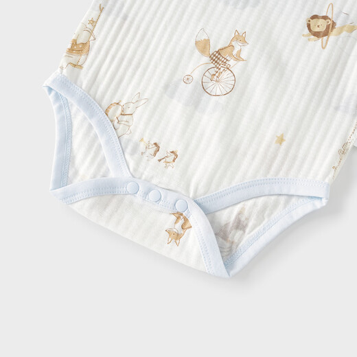 Tongtai (TONGTAI) baby bag, summer pure cotton baby clothes for men and women, sleeveless jumpsuit, triangle romper, jacquard, blue 80cm