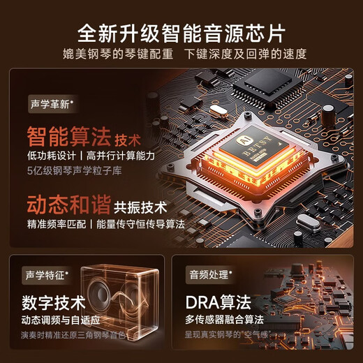 Betsy B351 Electric Piano 88 Keys Heavy Hammer Adult and Children Electronic Piano Home Practice Beginner Professional Examination Piano B353Pro- Heavy Hammer 88 Keys Wood Grain Brown + Round Leg Piano Stand