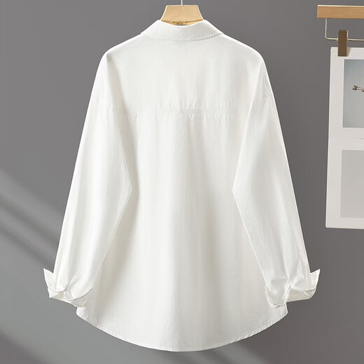 Shechi classic solid color lapel white shirt women's 2026 spring new style inner wear long-sleeved shirt