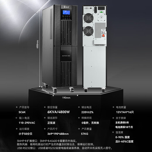 Shank SC6K ups uninterruptible power supply 6000VA/4800W enterprise office computer server lightning protection stabilized emergency power supply