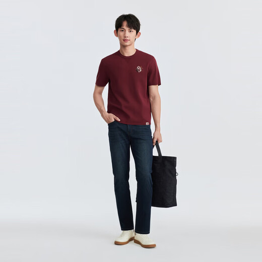 Jiumuwang Jeans Men's 26 Spring New 3A Antibacterial High Elastic Pants Shopping Mall Same Style Slim Version + Badge Blue + DP5640112 33 Sizes 175/84A (2.55) Foot 85cm