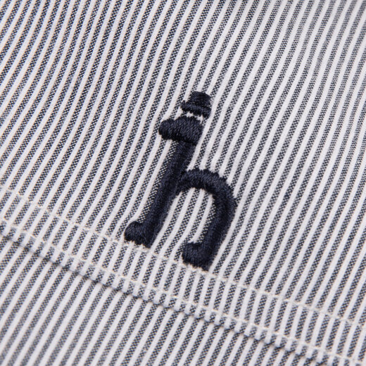 HAZZYS children's clothing boys' shirts 2026 spring new woven thin denim casual long-sleeved tops blue and white stripes 165