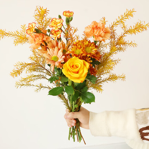 New Year's Eve bouquets of mixed roses, chrysanthemums and flowers for gifting