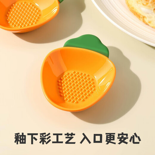 OEMG German ceramic grinding and dipping saucer, garlic and ginger paste, kitchen manual garlic beater, garlic press, garlic pounder, grinding and dipping saucer - 1 pink, underglaze color process, quick mud production