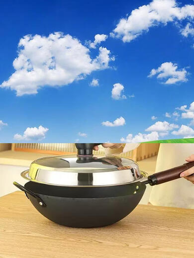 Yusenyi pot lid stainless steel household wok steamer 28cm-42cm pan pot lid universal heightened visible pot lid 30cm (pure steel handle) for food contact
