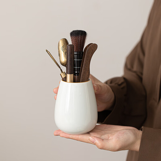 SUSHI CERAMICS tea set accessories Yingqing tea ceremony Liujunzi ebony tea needle spoon holder tea shovel tea clip