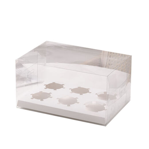 Fantasy transparent 6-piece taller cupcake box portable muffin cup nine-square grid packaging box 1 pack transparent strawberry tart packaging transparent strawberry tart packaging box 100 sets