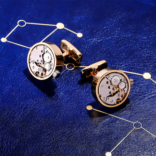 KFLK French shirt cufflinks men's light luxury custom shirt movement mechanical cufflinks cufflinks Cufflinks K157 (gold frame)