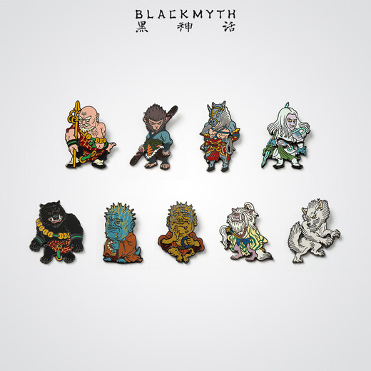 Black Myth Wukong Shadow God Picture Badge Five Metal Magnetic Brooch Pin Refrigerator Magnet Accessory Gift Ma Tianba