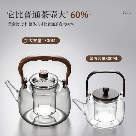 Mingguang teapot glass teapot tea water separation teapot high borosilicate glass kettle glass tea set kung fu teapot