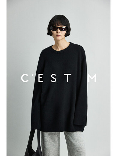 C EST M丨Customized cashmere wool ROW relaxed and lazy large-profile homeless sweater ROW classic gray XS in stock