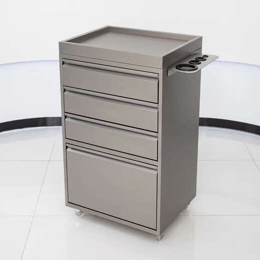 Yusenyi Hair Salon Tool Cabinet with Drawer Movable Barber Tool Cart for Commercial Use Ordinary Style + Silver Red Top Stainless Steel Tool Cabinet + Air Supply Rack 50x30 37x30x78cm