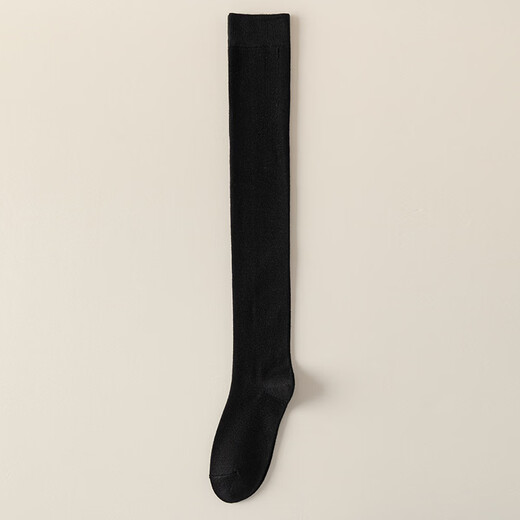 Carefully selected double-needle over-the-knee cashmere socks, anti-pilling, warm, fashionable and versatile for autumn and winter, H-811 black, one size fits all