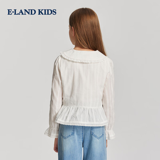 E LAND KIDS children's clothing girls' shirt 2026 spring new French preppy style doll collar top Ivory ivory/39 165