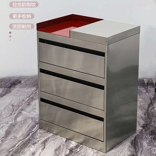 Yusenyi Hair Salon Tool Cabinet with Drawer Movable Barber Tool Cart for Commercial Use Ordinary Style + Silver Red Top Stainless Steel Tool Cabinet + Air Supply Rack 50x30 37x30x78cm